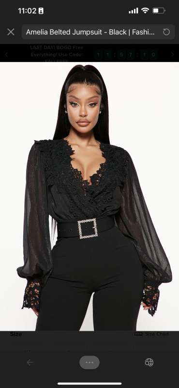 Amelia Belted Jumpsuit - Black