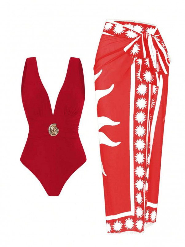 Red Swim Oasis Women's Retro Spiral