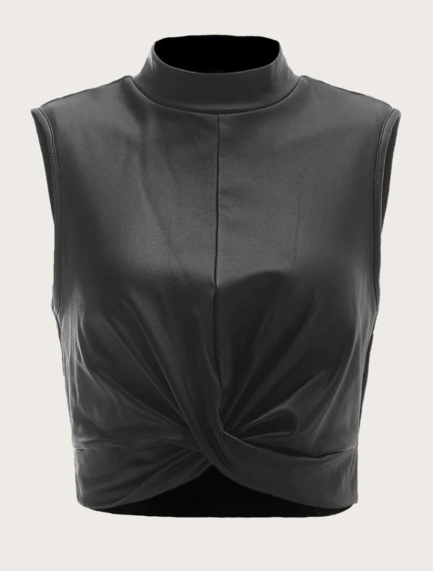 ICON Mock Neck Twist Front Tank Top