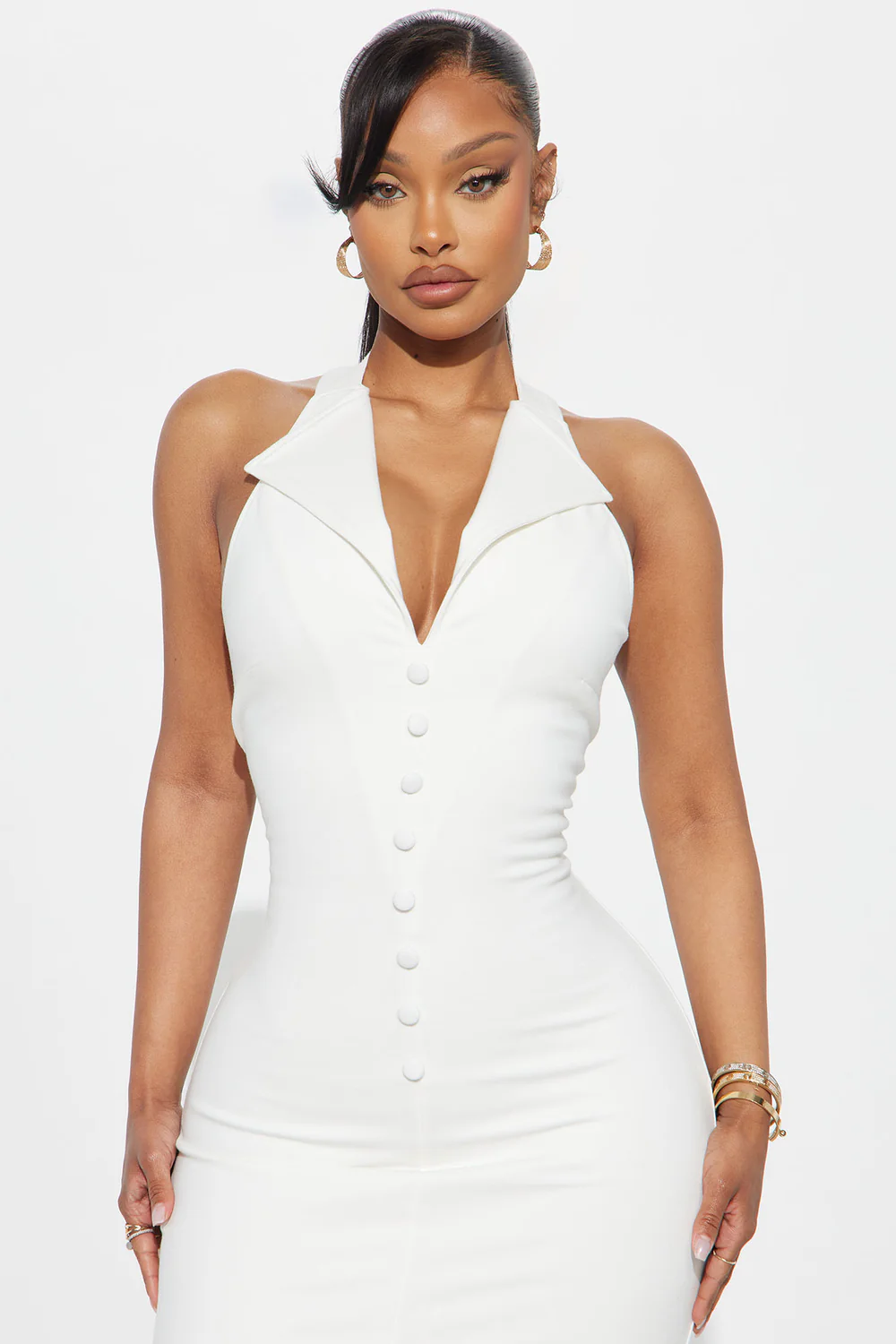 The Mia Halter Ponte Maxi Dress