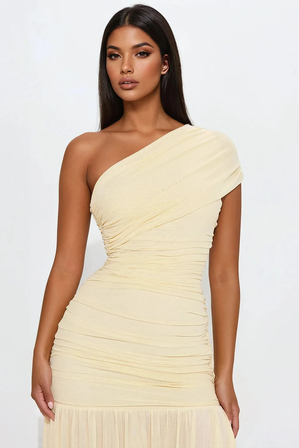 Ellen Mesh Maxi Dress yellow