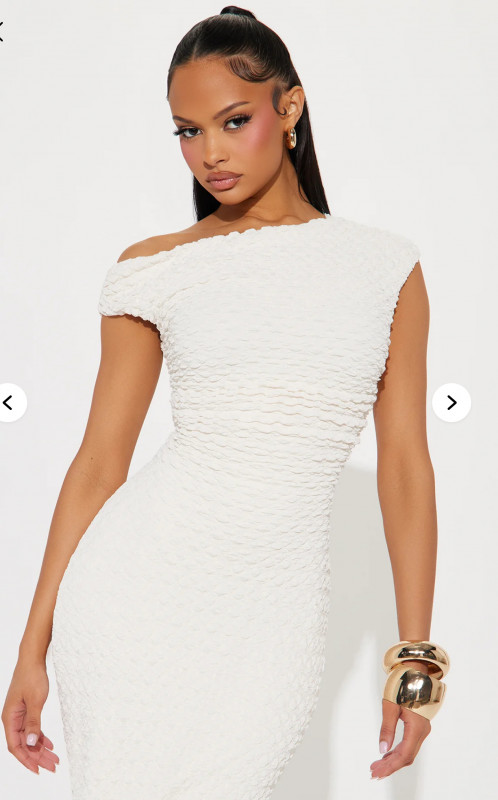 Shelby Textured Maxi Dress Off white
