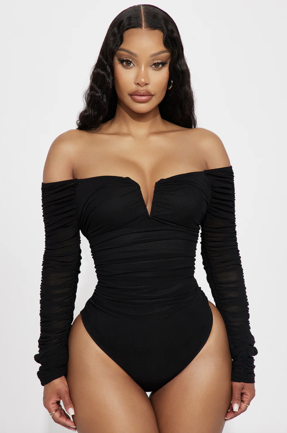 The Finer Things Mesh Bodysuit - Black