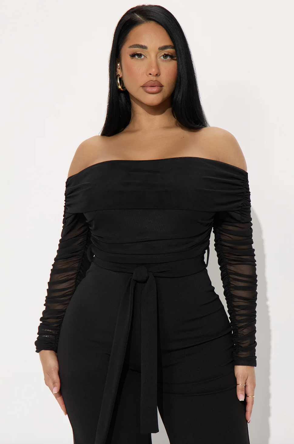 Elianna Off Shoulder Jumpsuit - Black