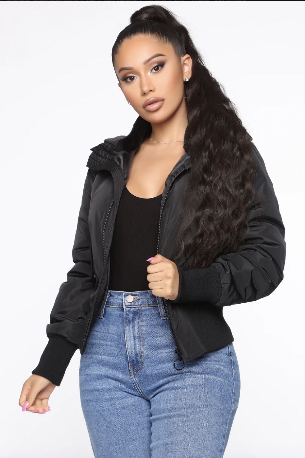 Nights In Denver Bomber Jacket - Blac