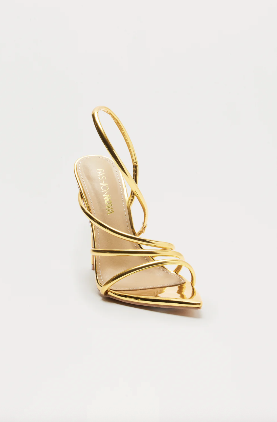 Ayala Patent Slingback Heels - Gold