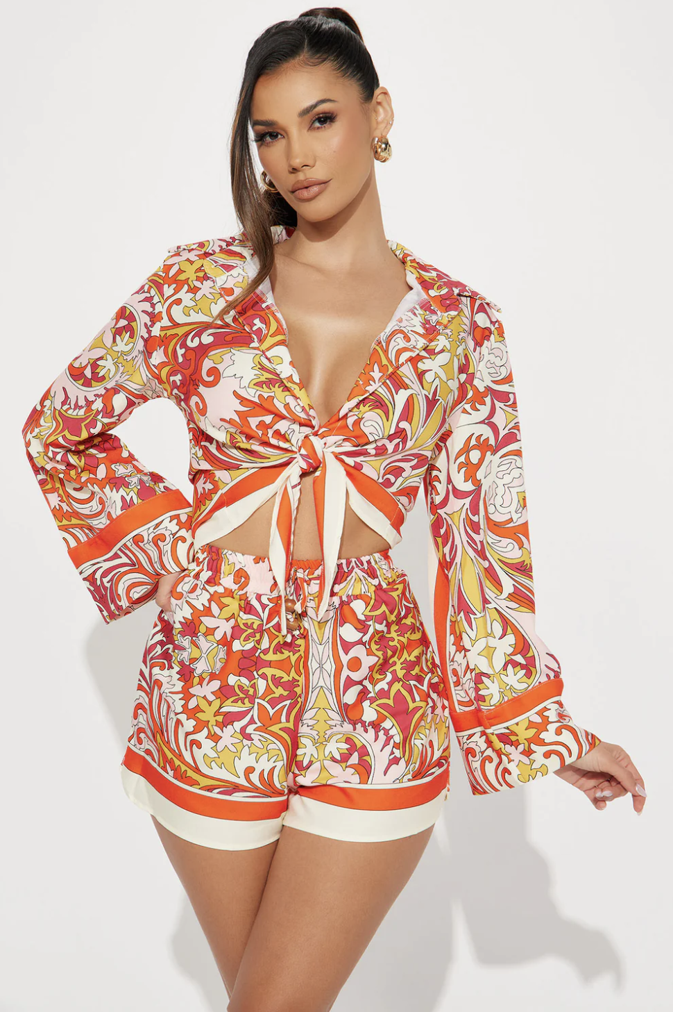 Another Status Short Set - Orange/combo
