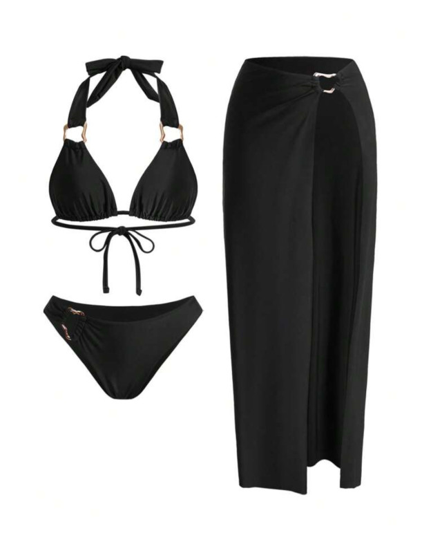 3 pieces black bikini set