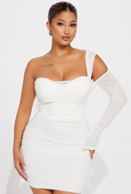 Wendy Mesh Mini Dress white