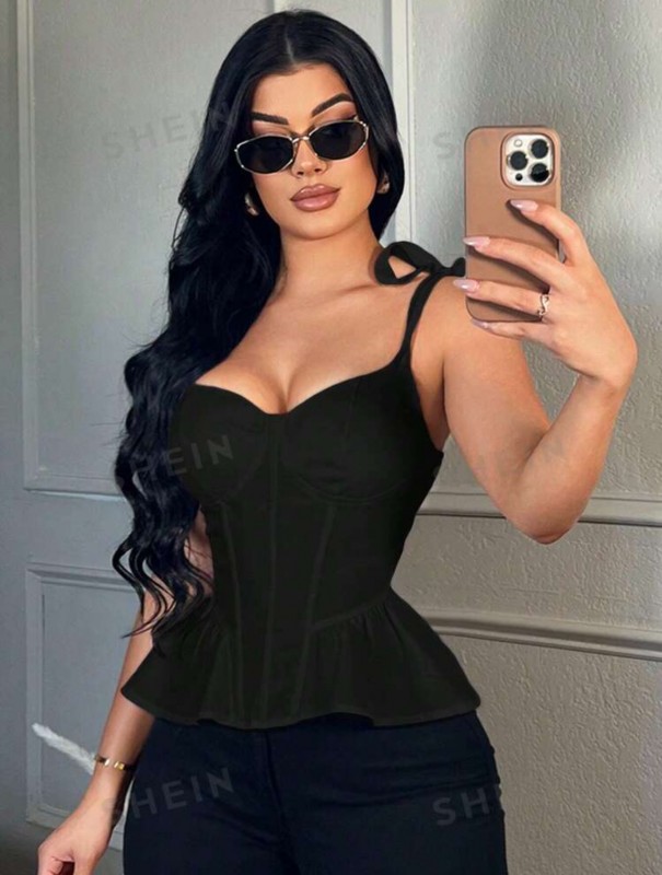 Black Solid Color Waist Suspenders