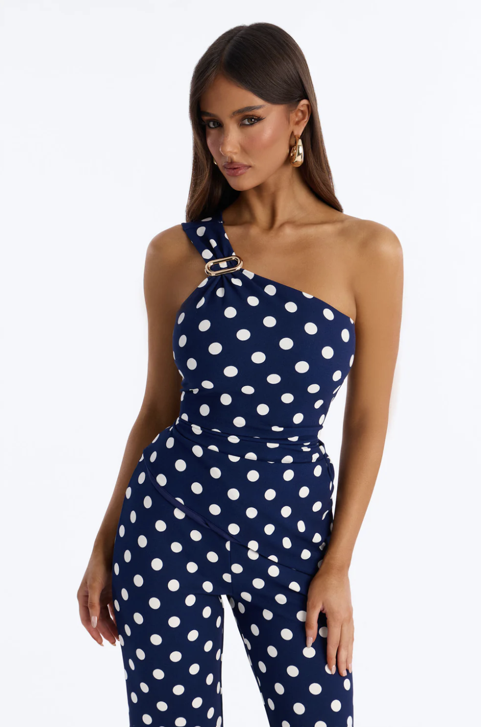 Dottie Darling Polka Dot Pant Set - Navy
