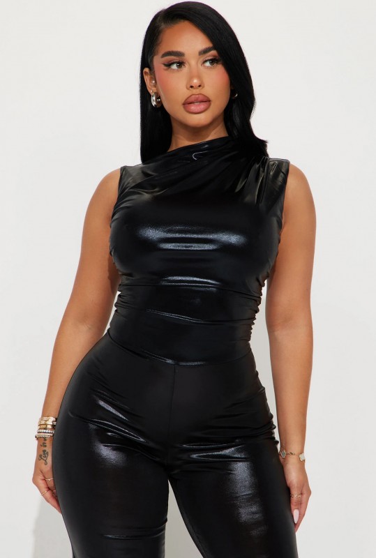 This Is Me Metallic Jumpsuit - Black