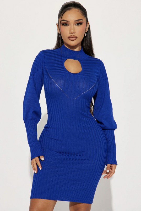 Saidy Sweater Midi Dress - Royal