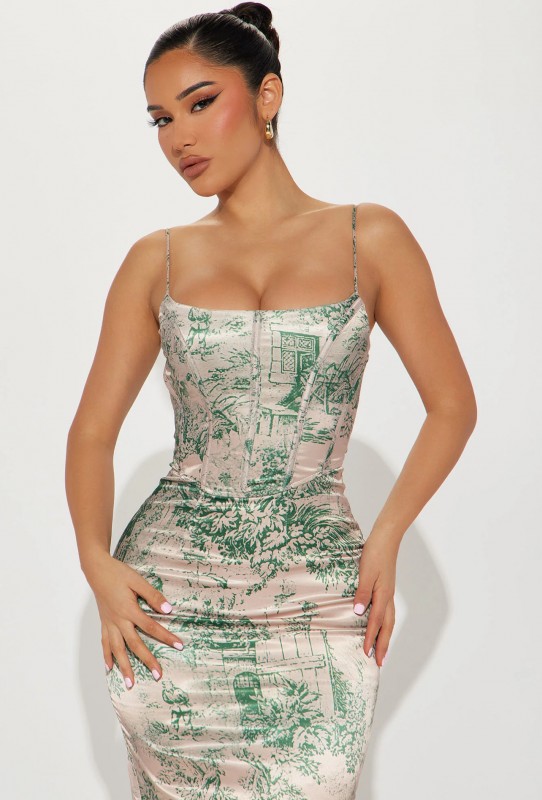 Emma Corset Midi Dress - Multi Color