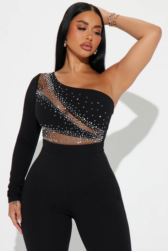 Star Sign Jumpsuit - Black