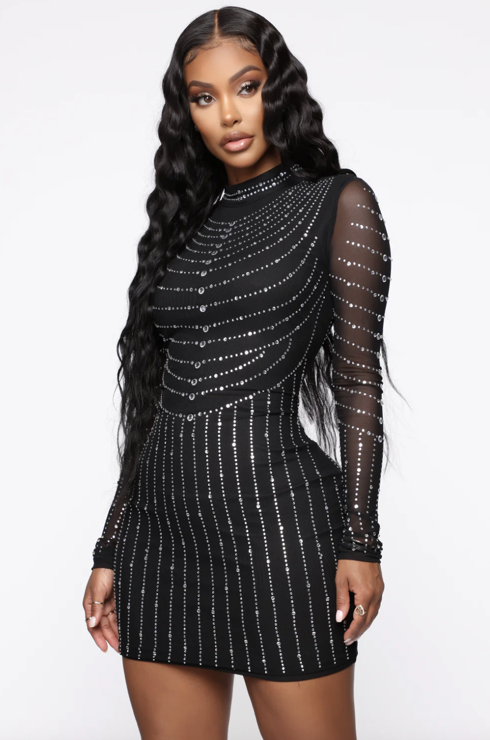 Dripping In Diamonds Mini Dress - Black