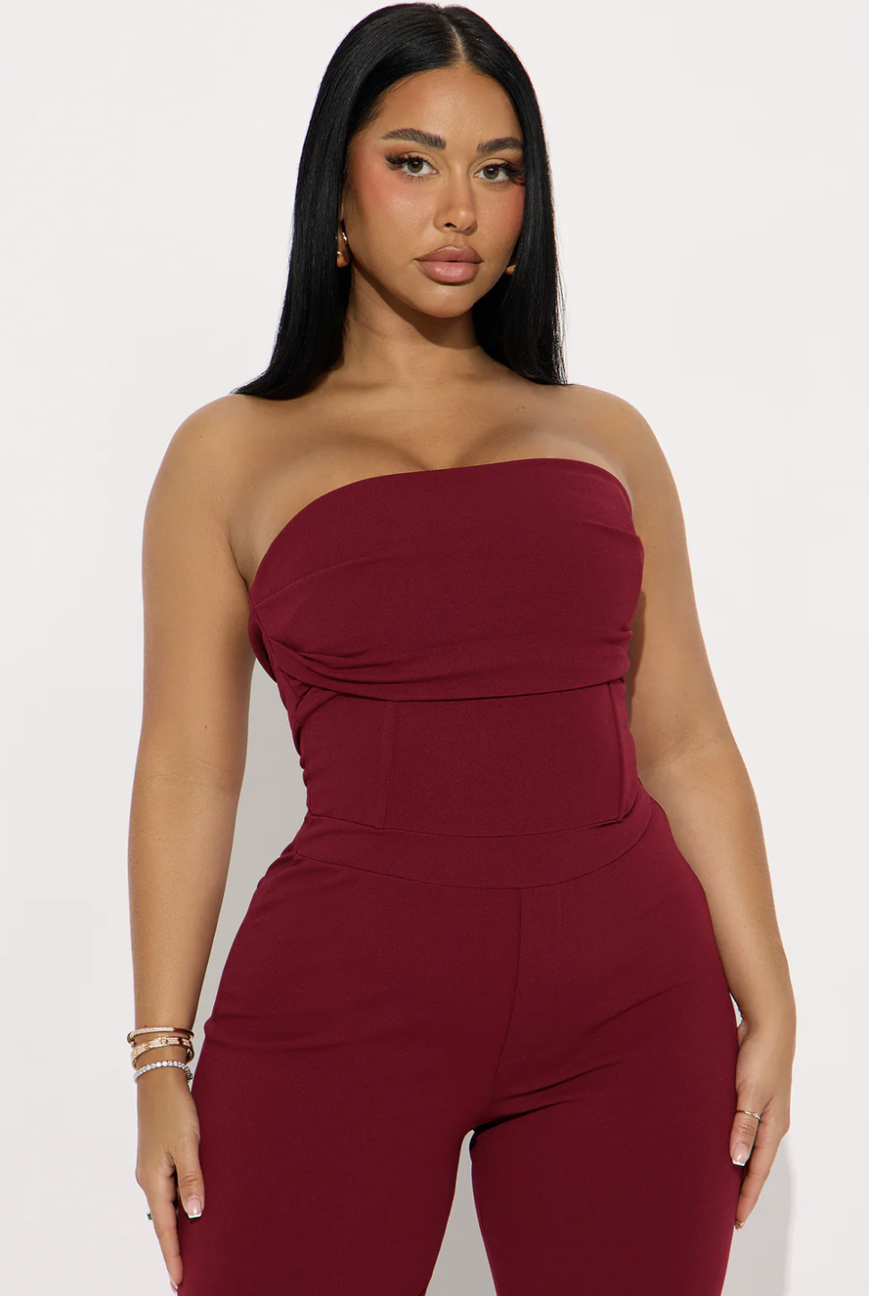 Emma Strapless Jumpsuit - Plum