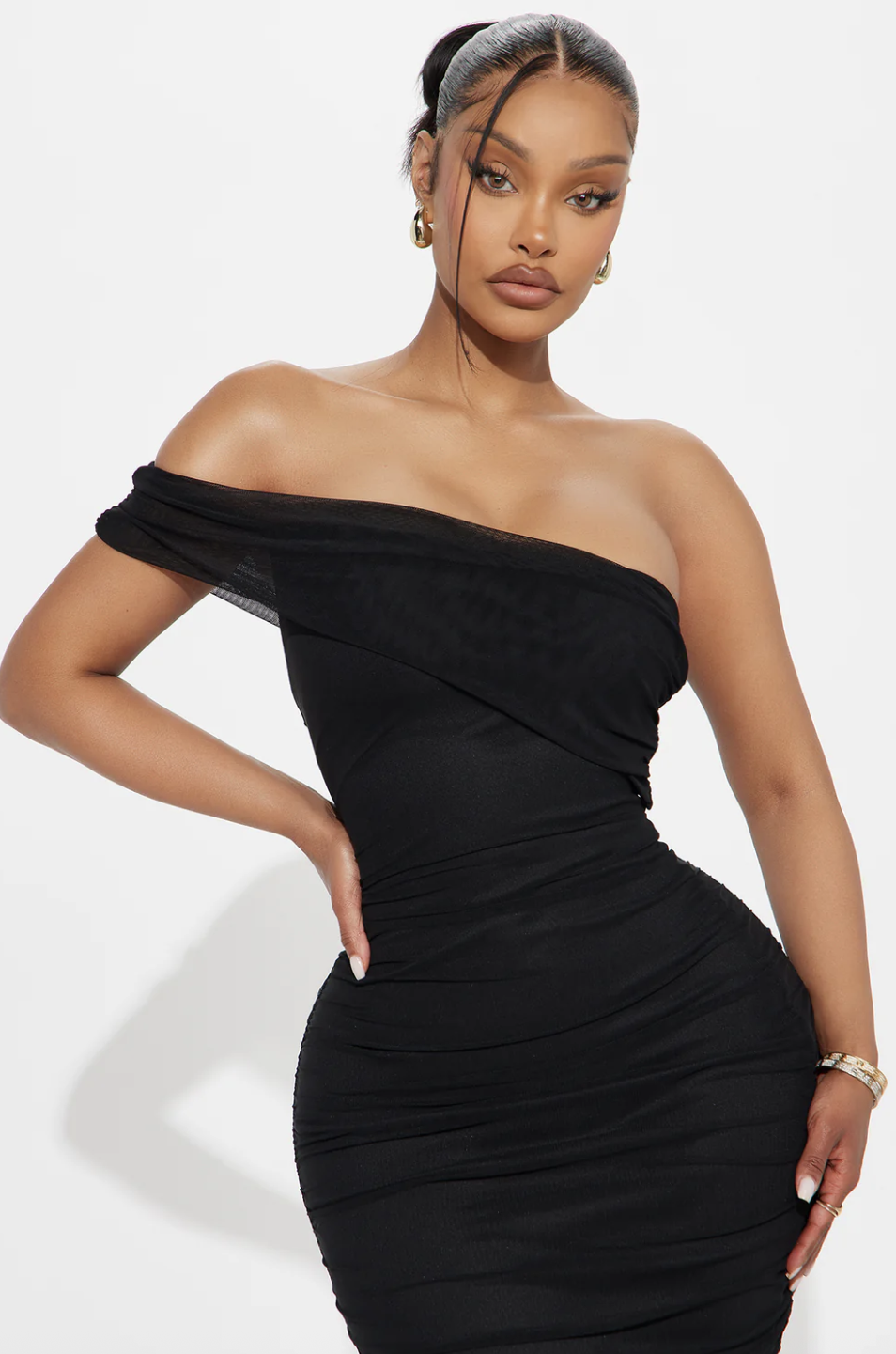 Real Legacy Mesh Midi Dress - Black