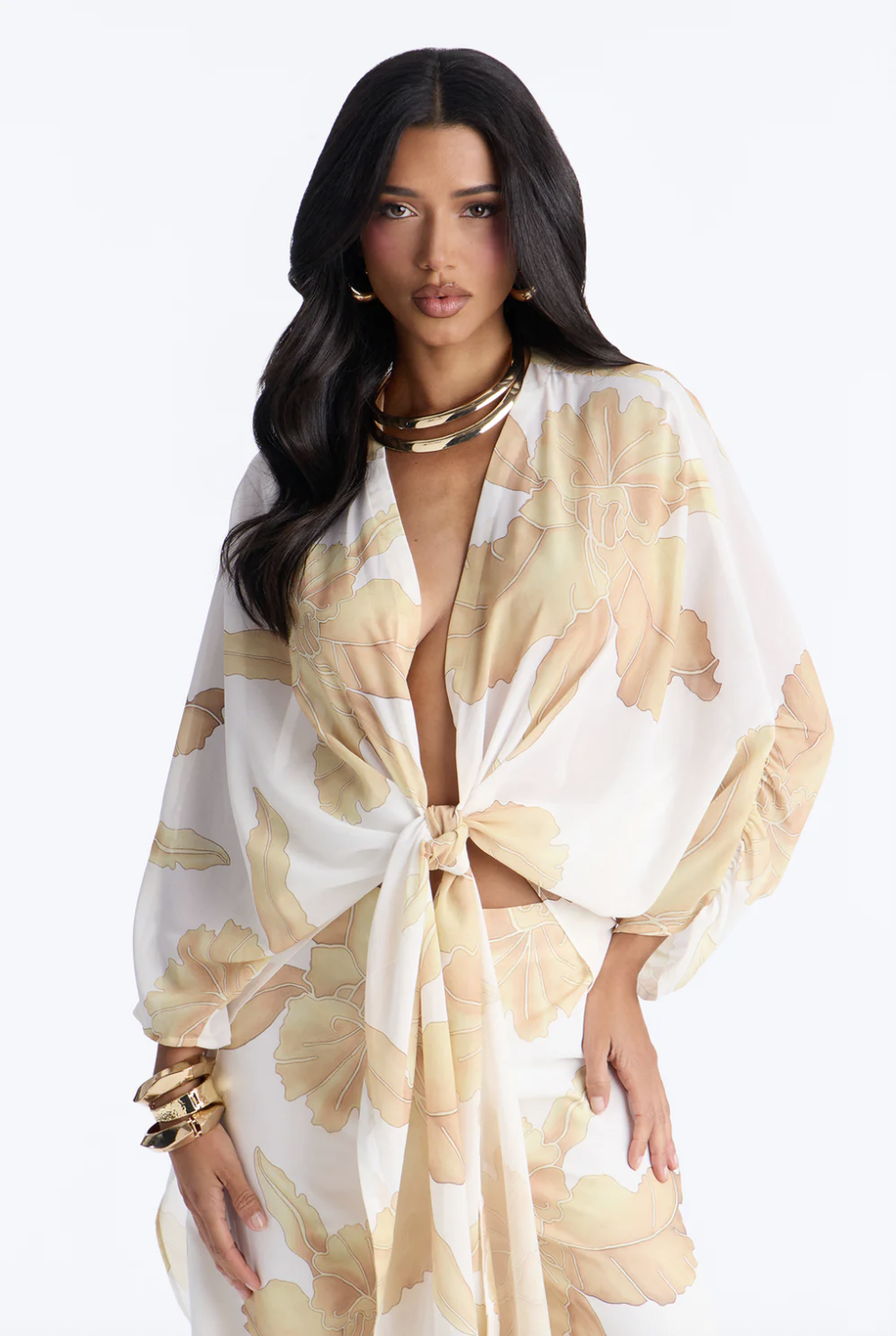 Kamilla Wide Leg Pant Set - White/combo