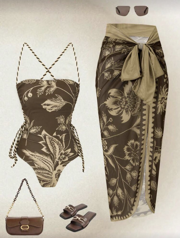 Brown multiple swimsuits set