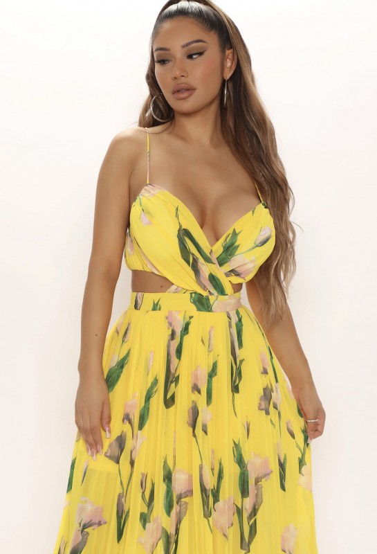 Florentine Floral Maxi Dress - Yellow/combo