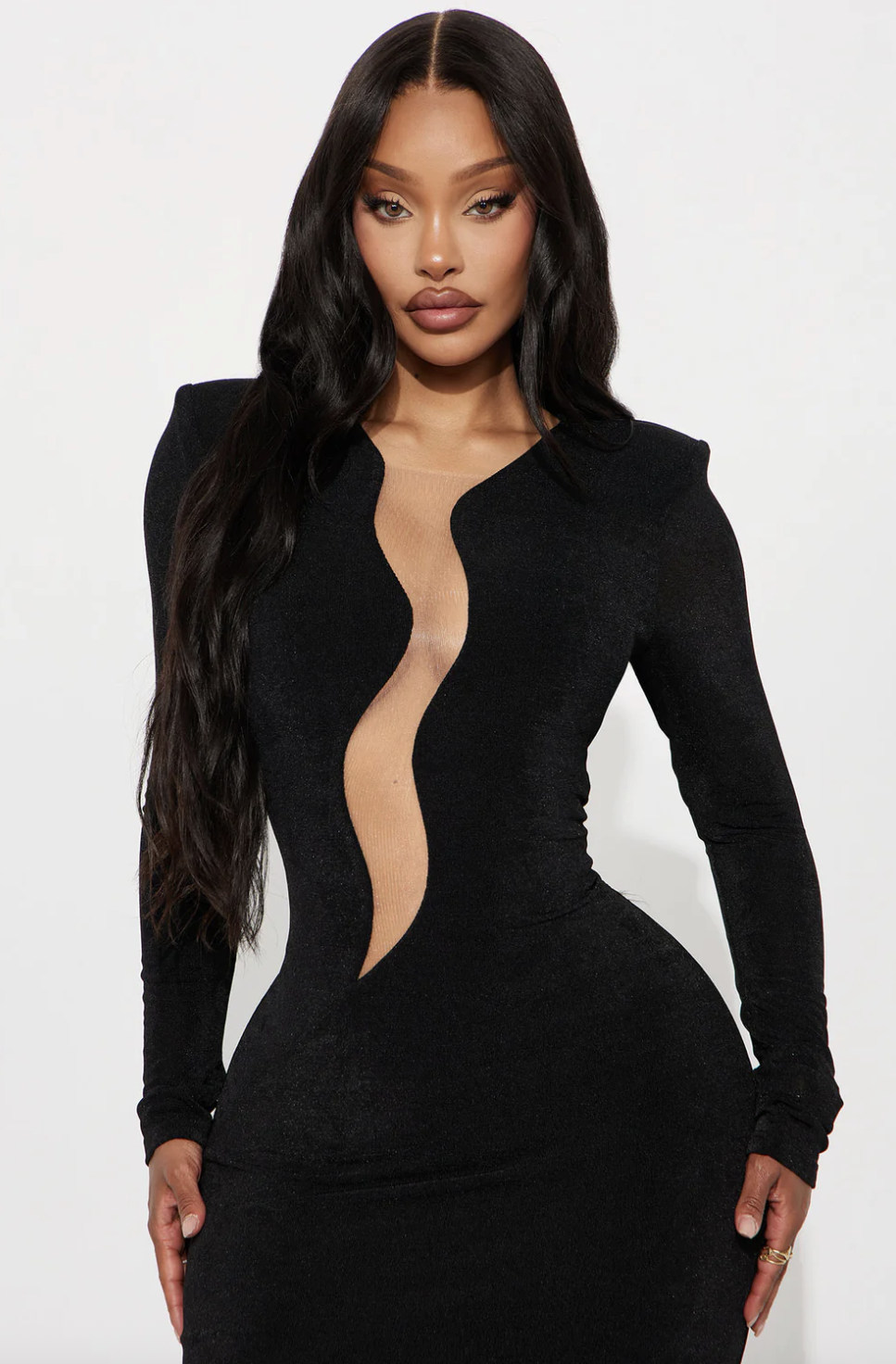 Eyes On Slinky Maxi Dress - Black